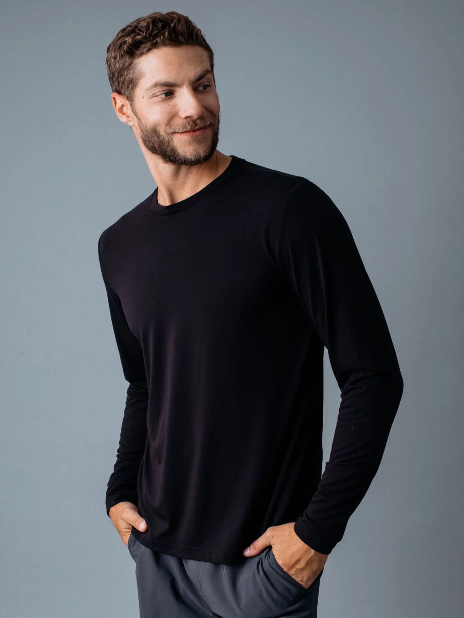 Black Performance Long Sleeve Crew - Image 3