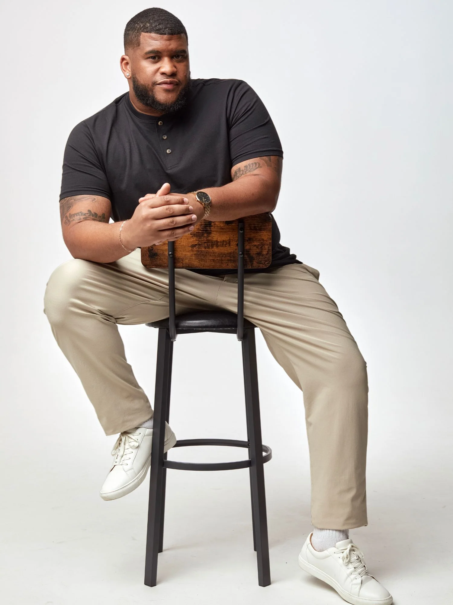 Black Short Sleeve Henley - Image 4
