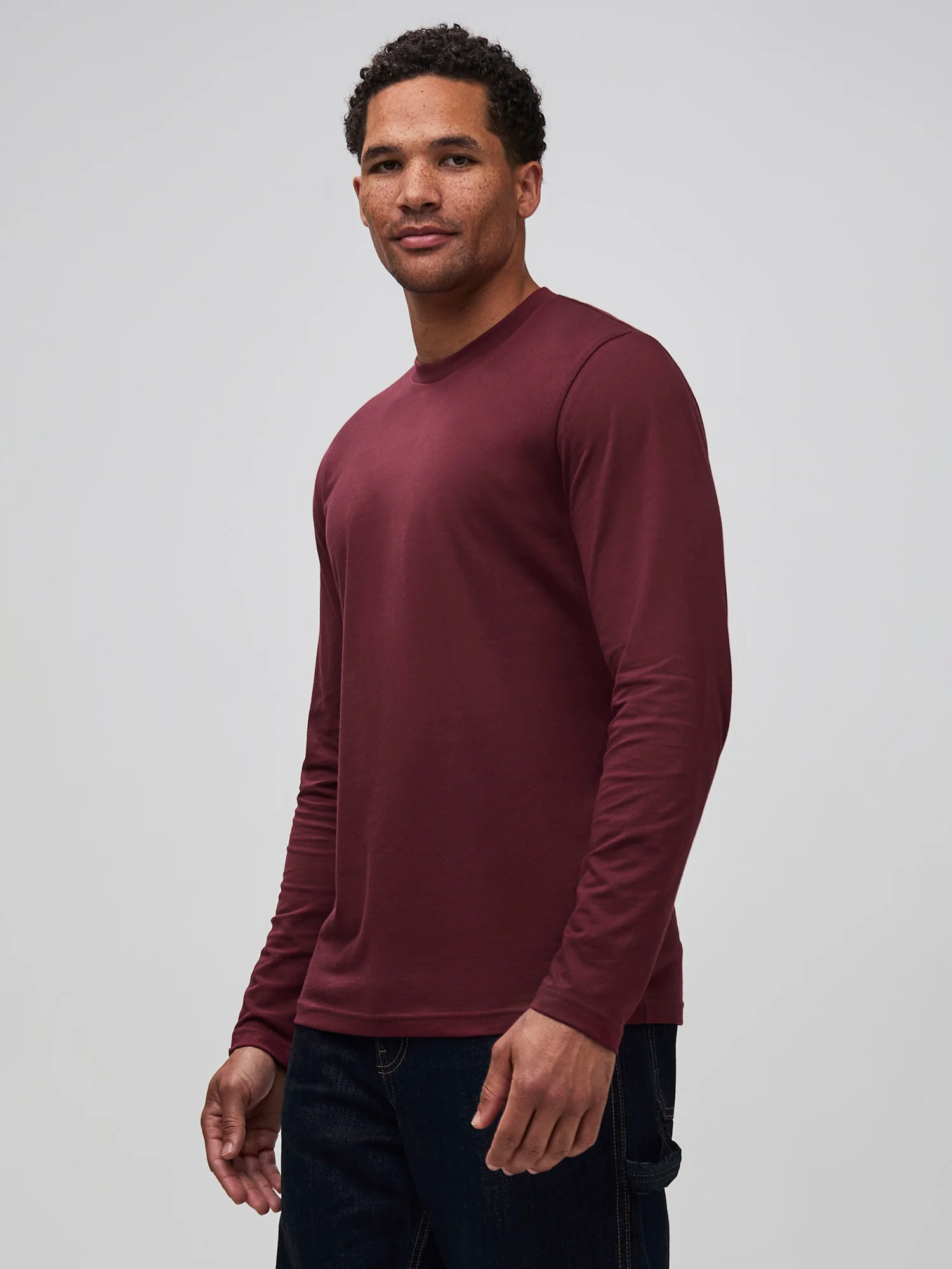 Burgundy Long Sleeve Crew Neck - Image 3