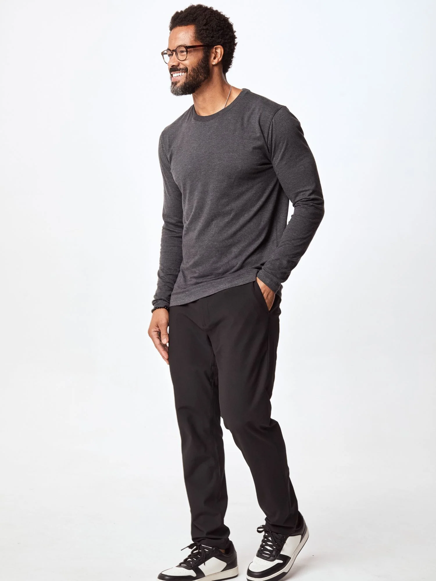 Charcoal Long Sleeve Crew Neck - Image 3