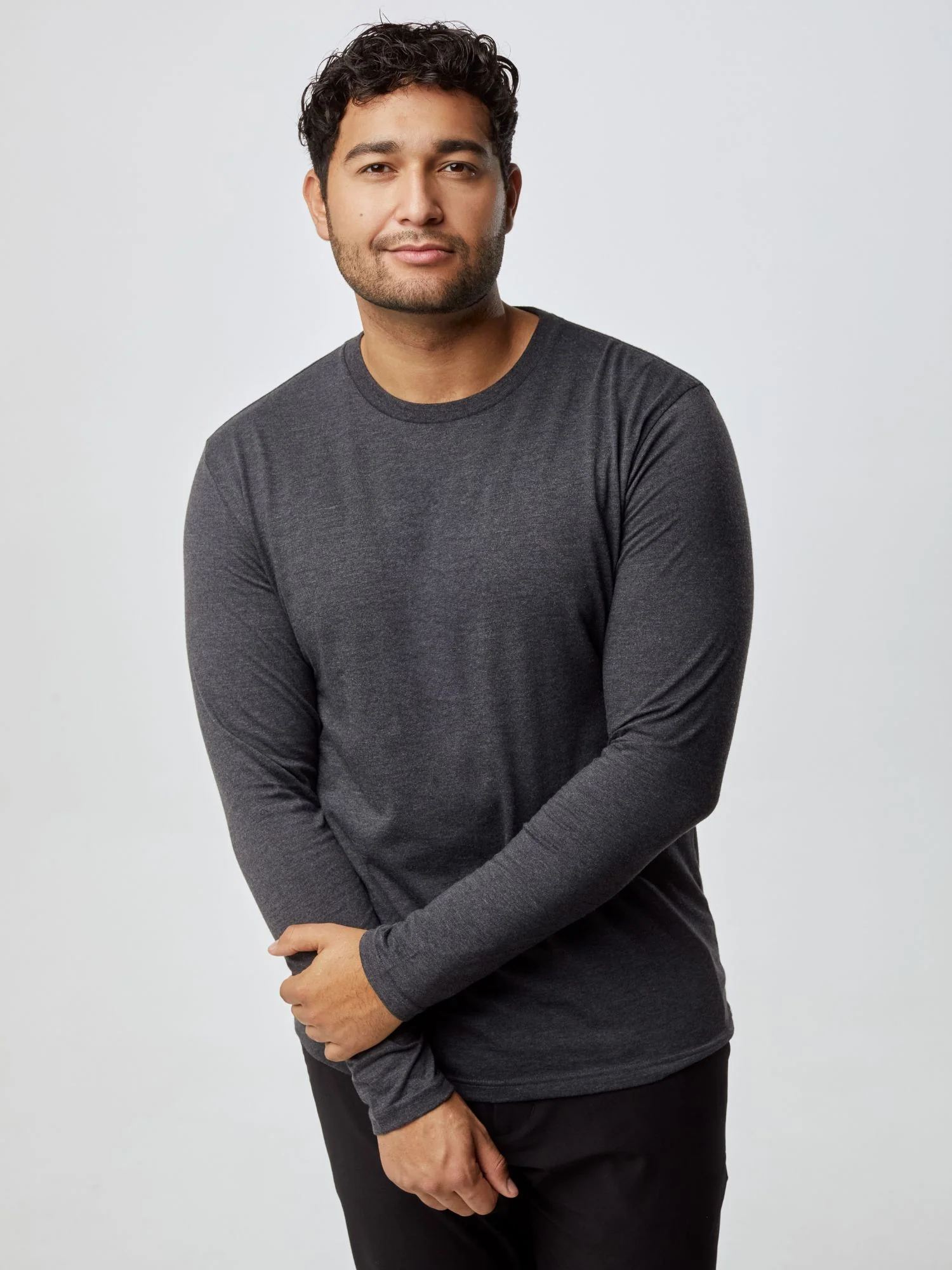 Charcoal Long Sleeve Crew Neck - Image 4