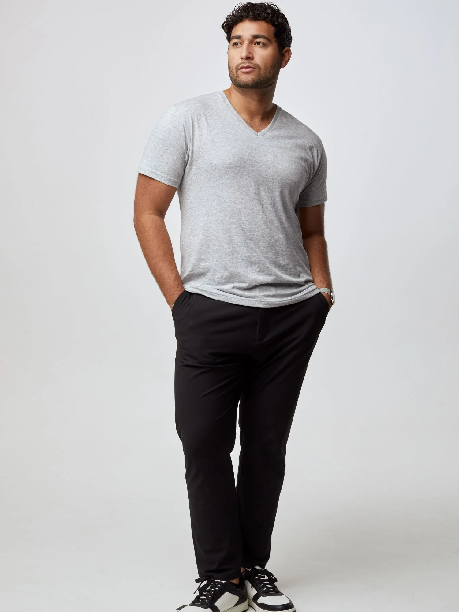 Heather Grey V-Neck - Image 3