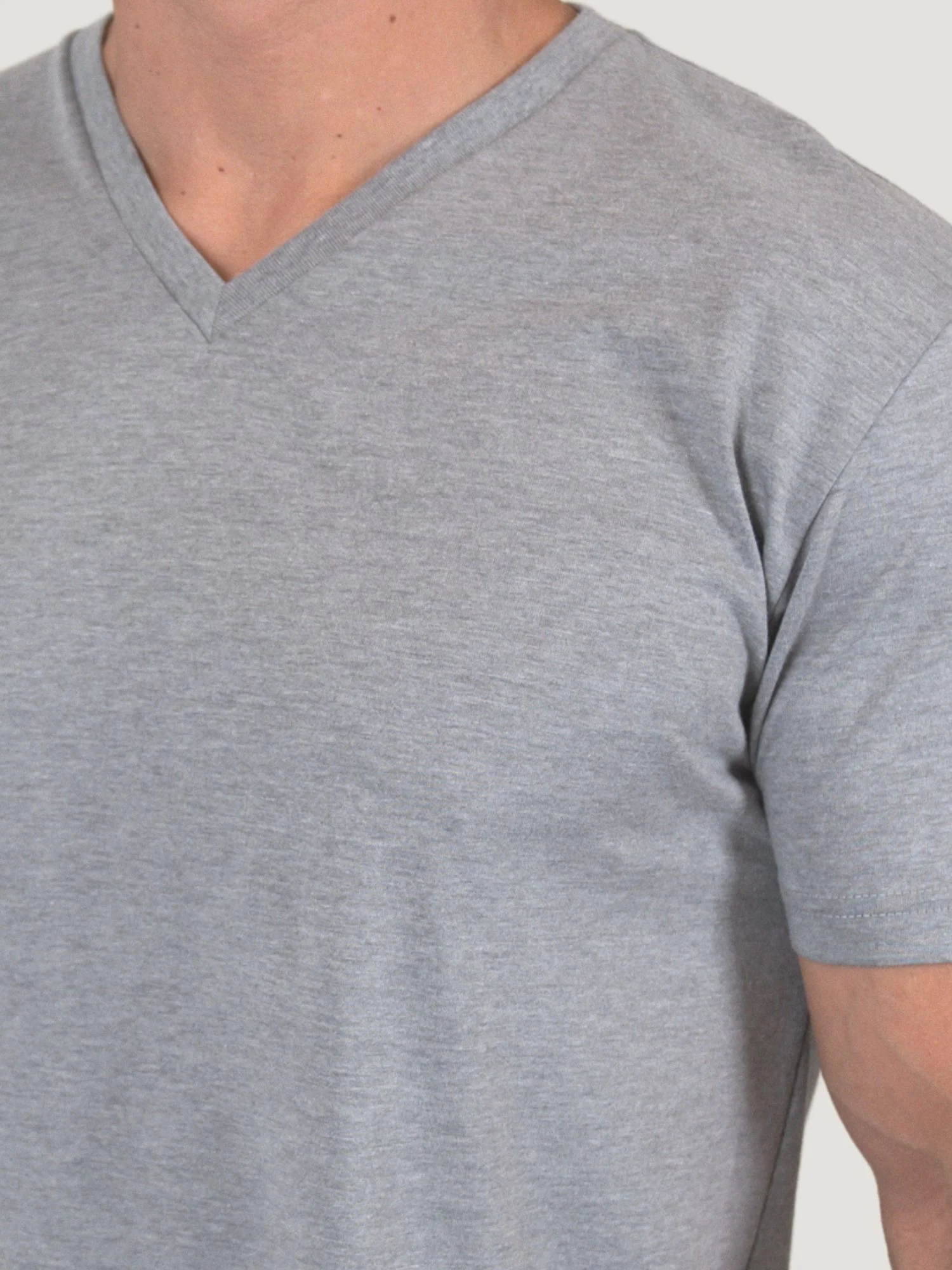 Heather Grey V-Neck - Image 4
