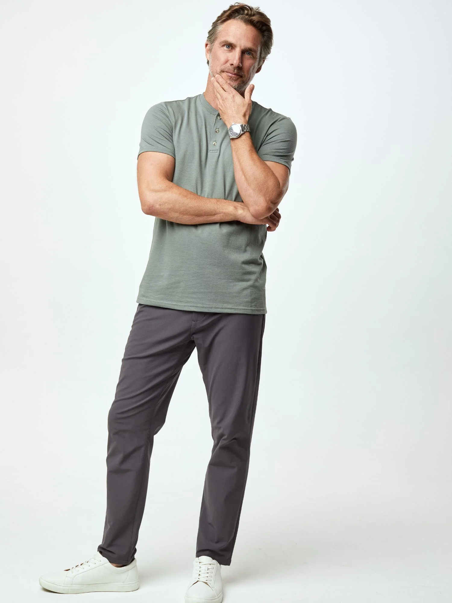 Mercury Green Short Sleeve Henley - Image 4