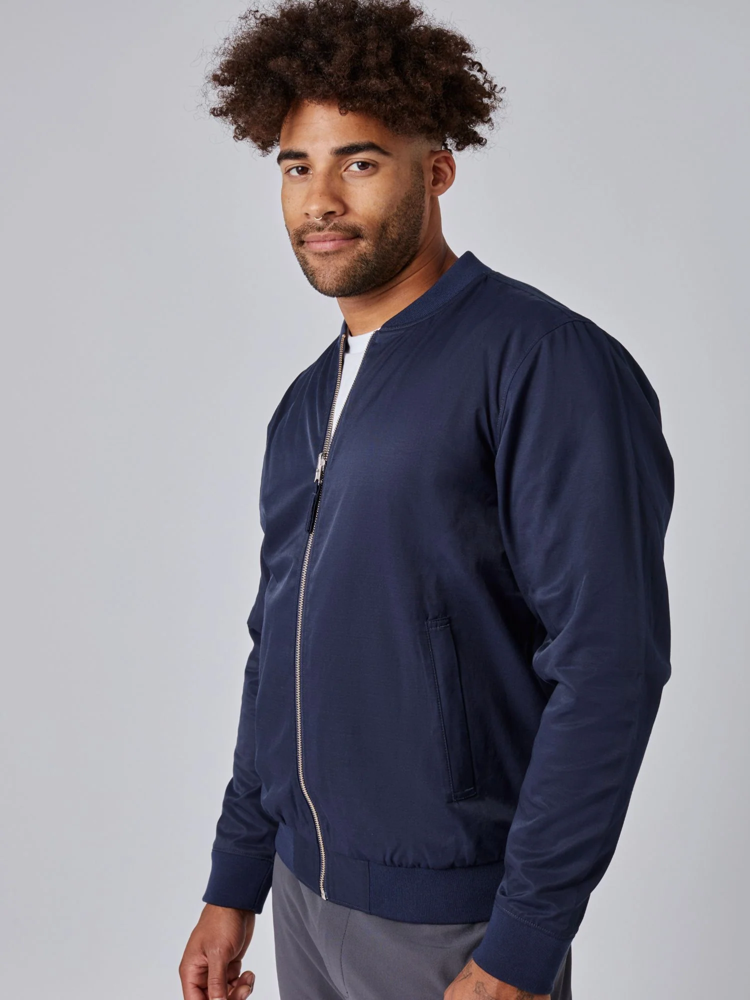 Navy + Charcoal Reversible Bomber Jacket - Image 5