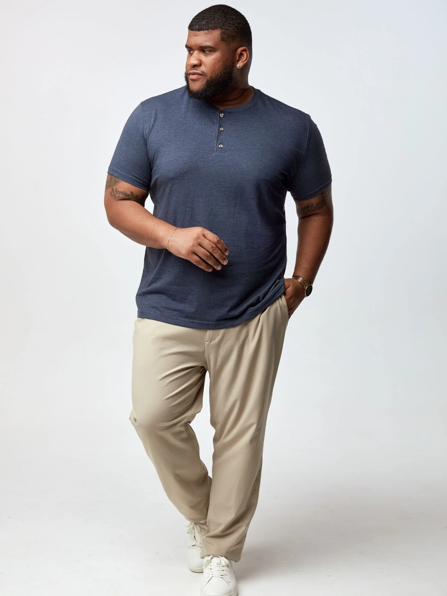 Navy Short Sleeve Henley - Image 3