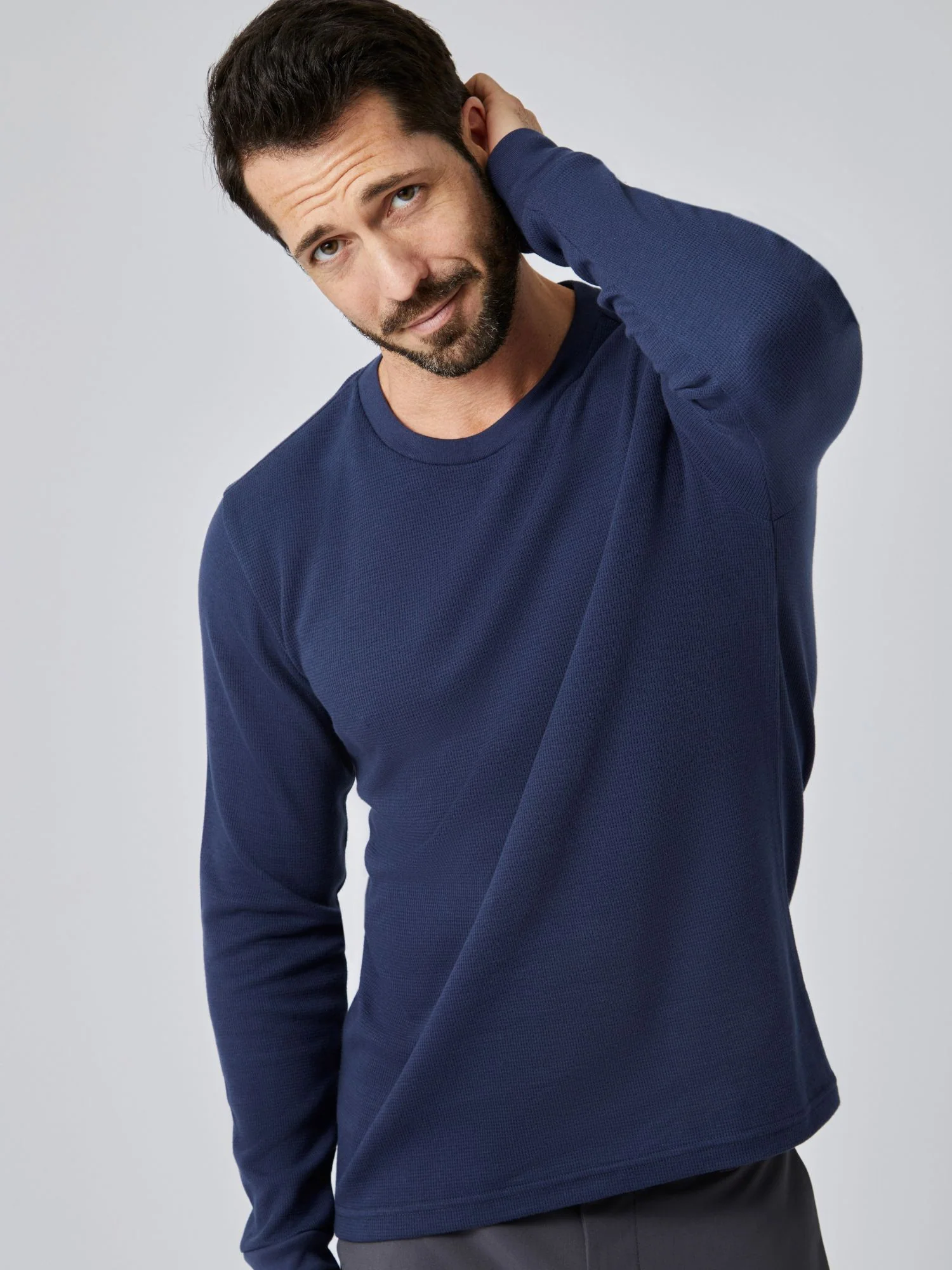 Navy Thermal Long Sleeve Crew - Image 4