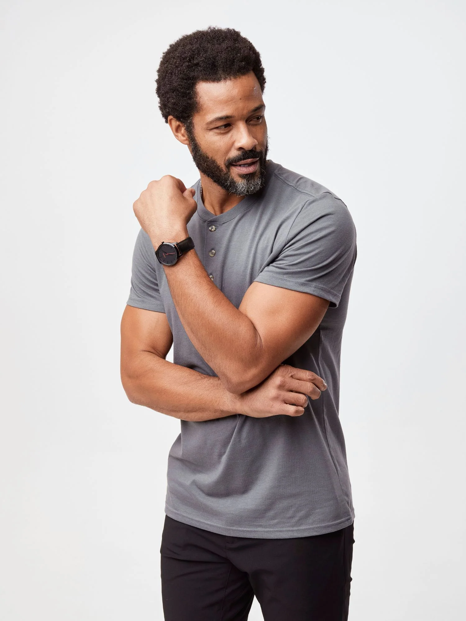 Slate Short Sleeve Henley - Image 3