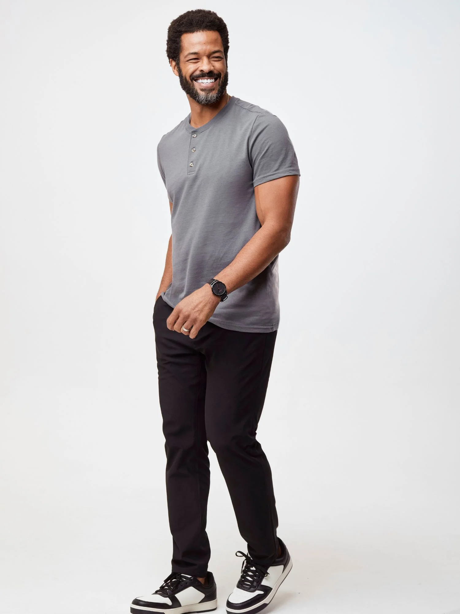 Slate Short Sleeve Henley - Image 4
