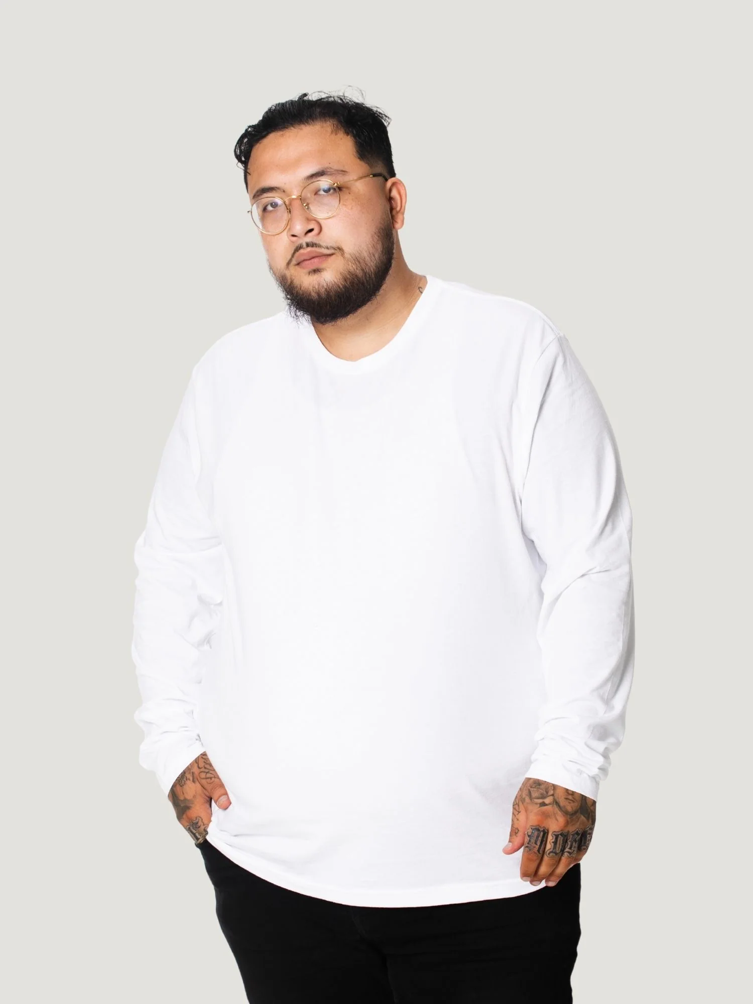 White Long Sleeve Crew Neck - Image 6