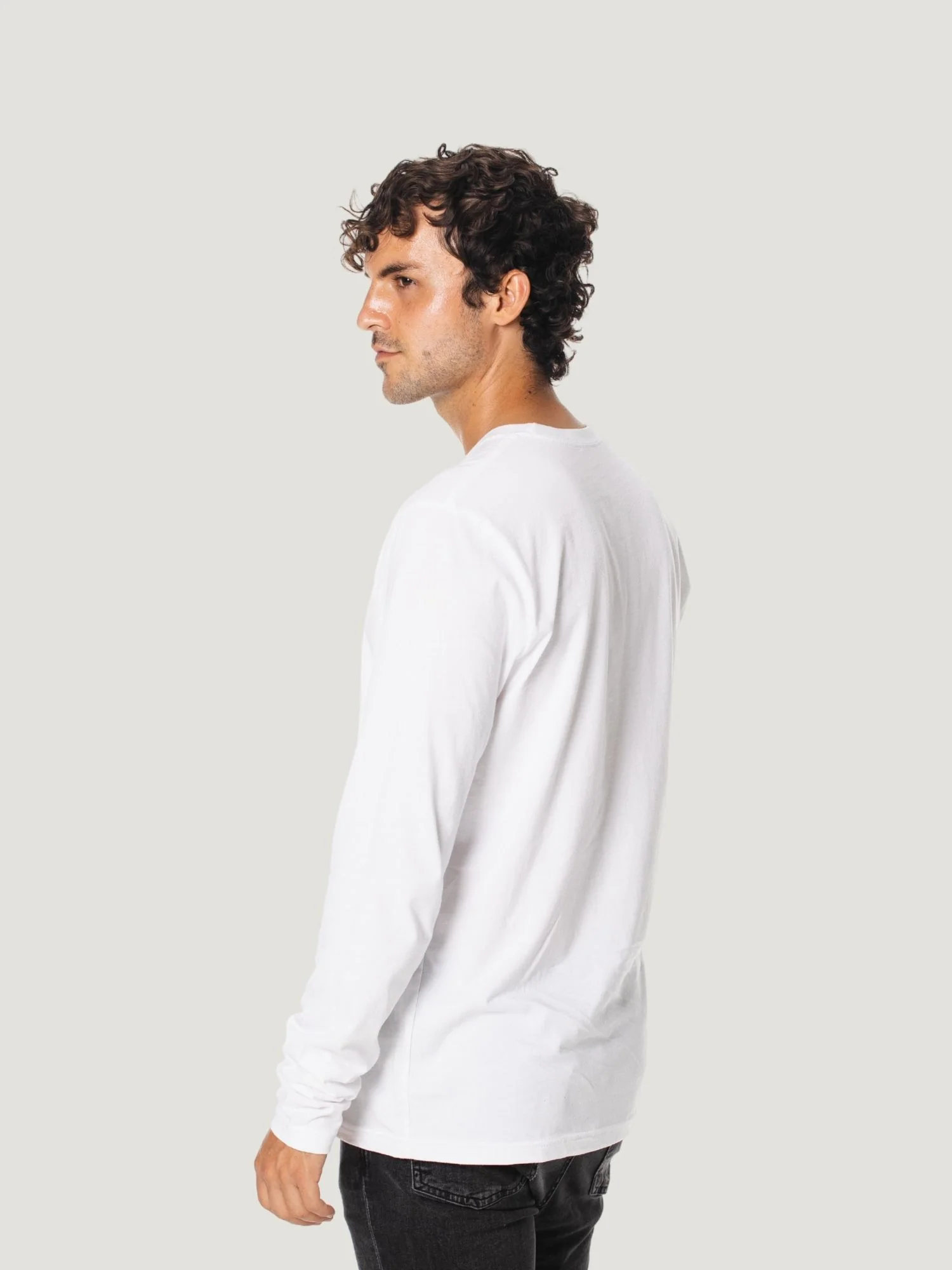 White Long Sleeve Crew Neck - Image 7