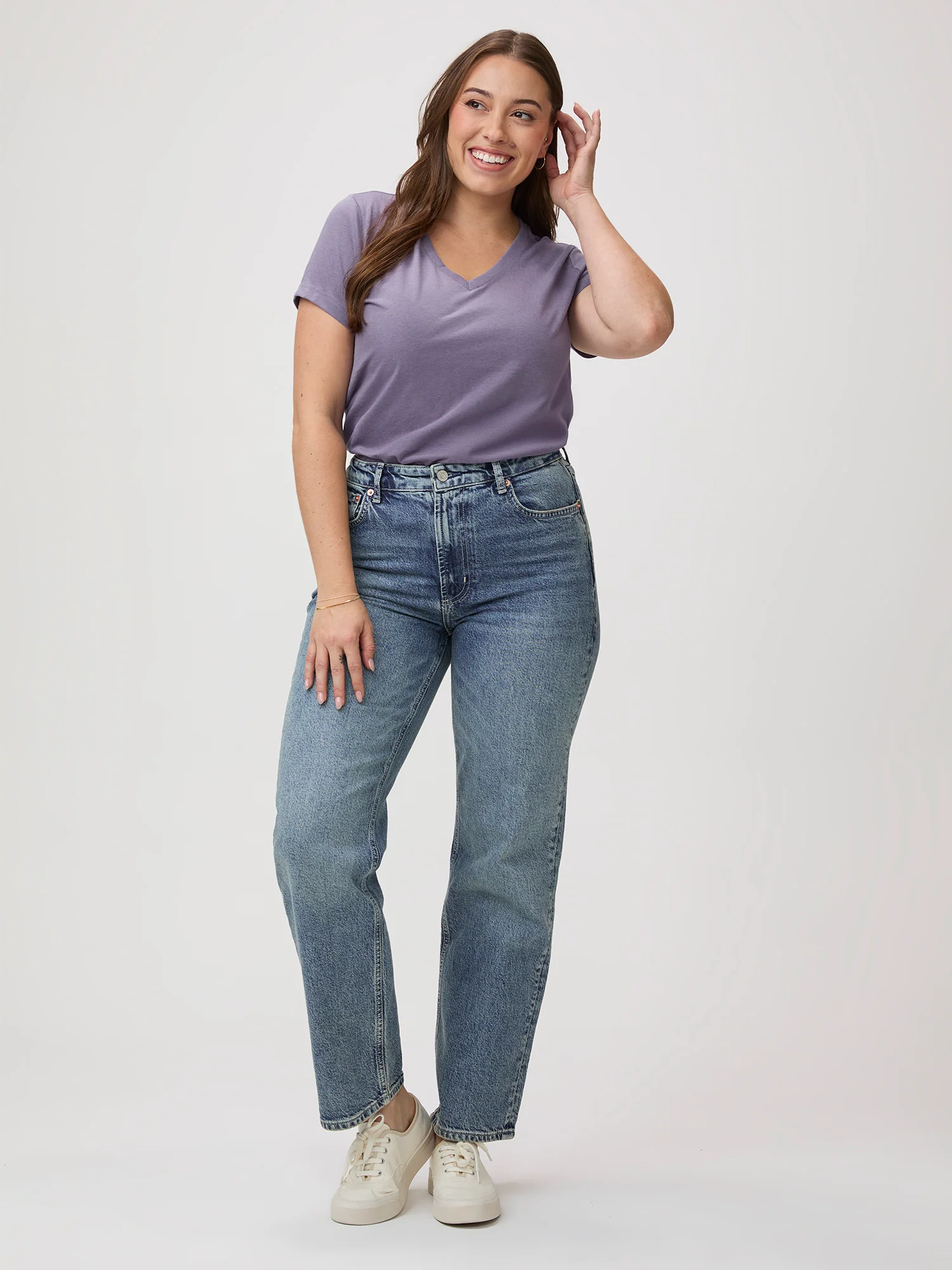 Women's Flint Purple V-Neck - Image 3