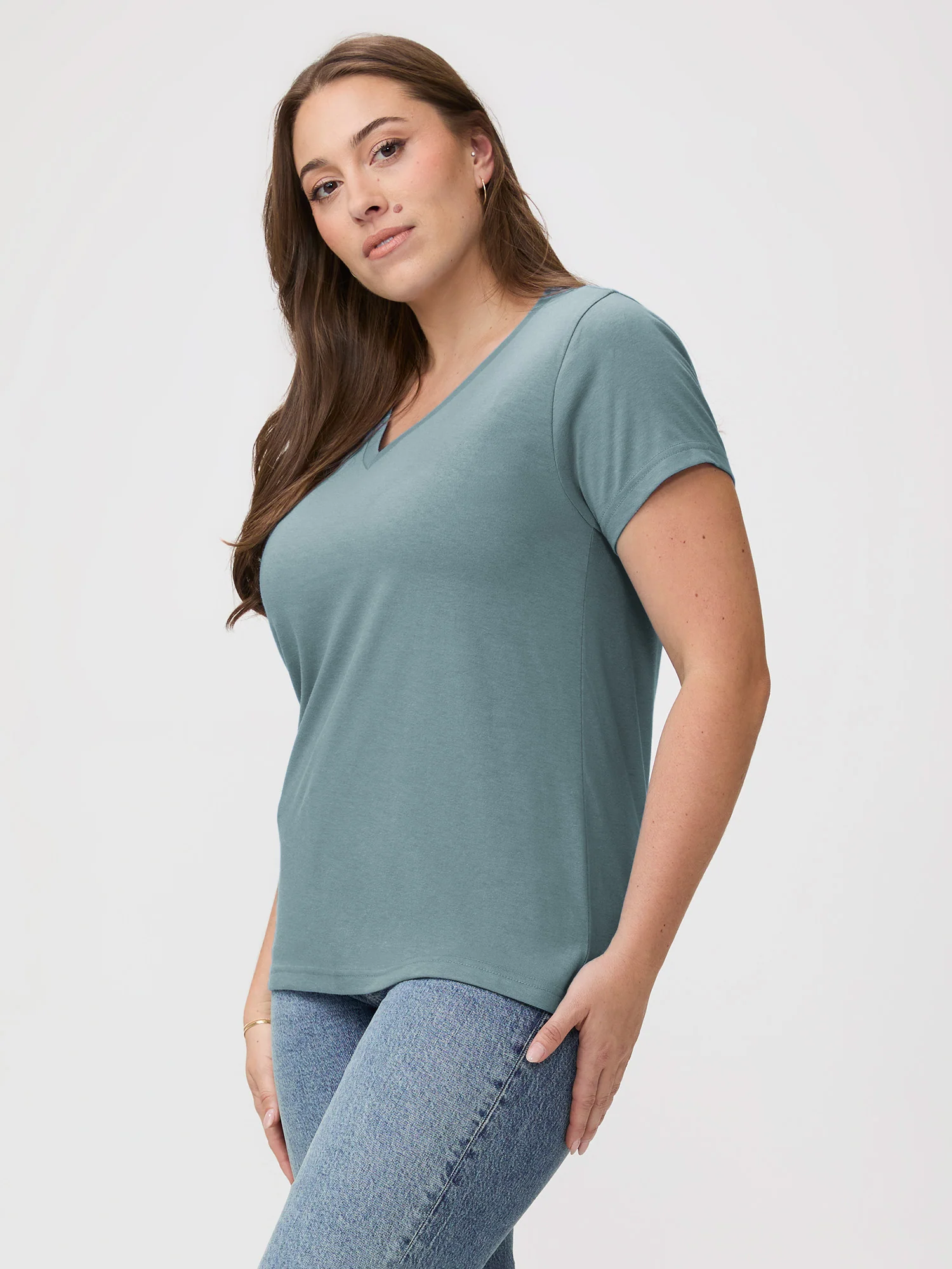 Women's Harbor Mist V-Neck - Image 5