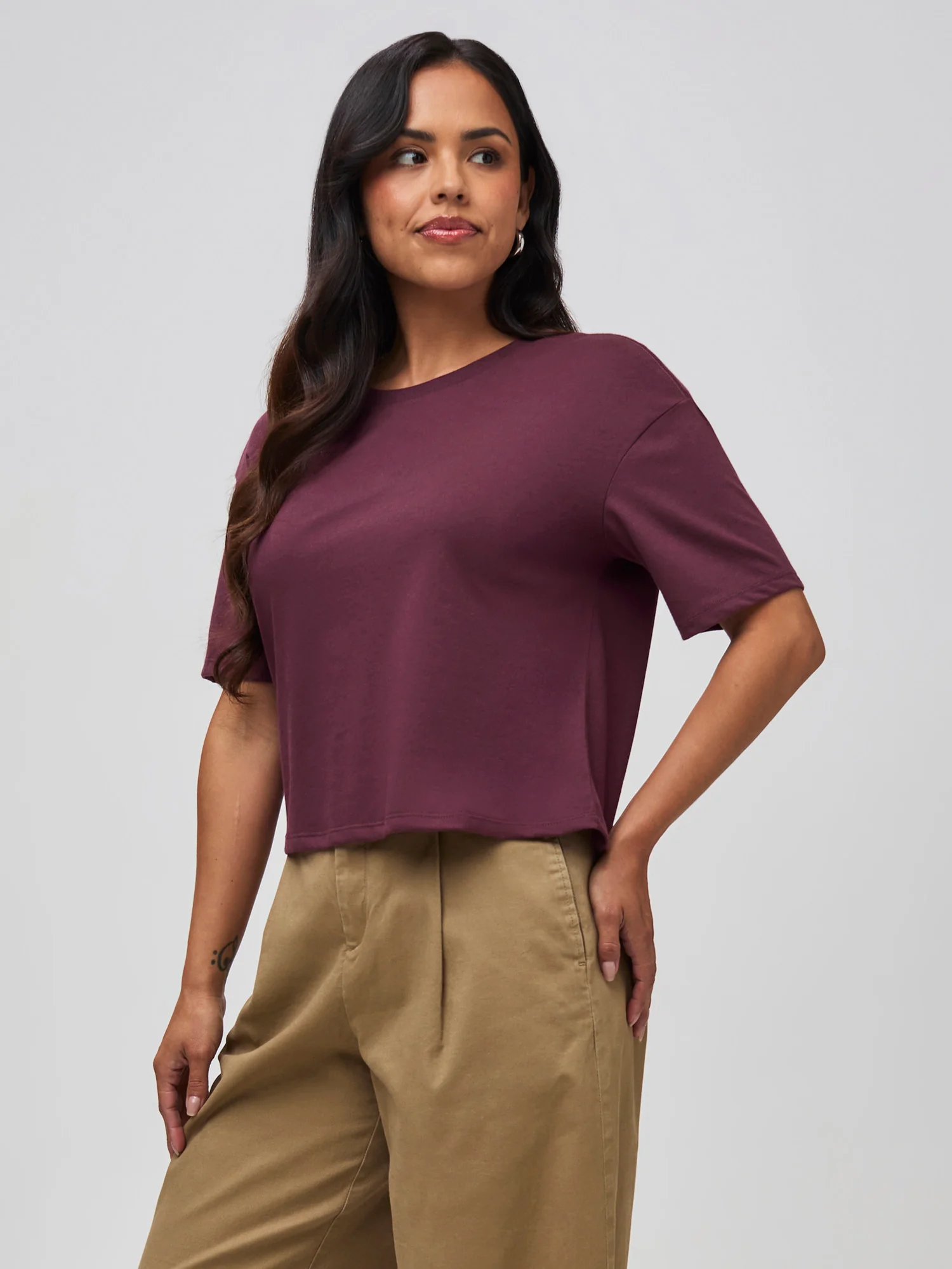 Women's Merlot Boxy Tee - Image 3